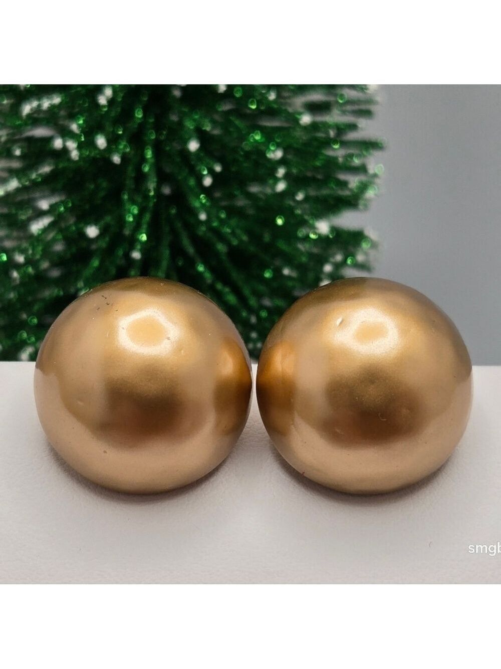 Vintage Gold Tone Dome Stud Earrings 80s 90s w/14K Posts Carolee Estate Sale